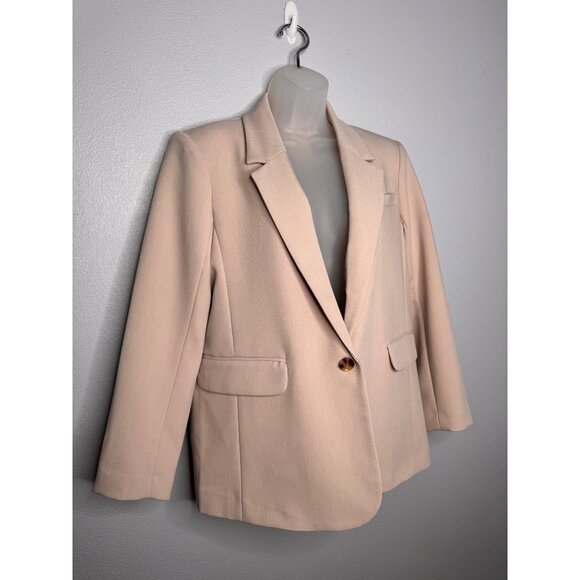 NWT Abercrombie&Fitch Classic Suiting Blazer Jacket Ash/Tan Woman’s SZ M Career - Picture 4 of 12